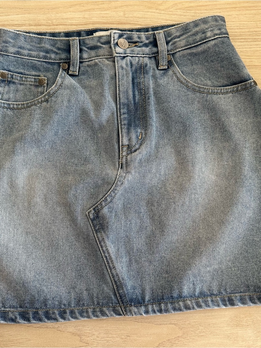 Light Wash Denim Mini Skirt - Casual Everyday Style
